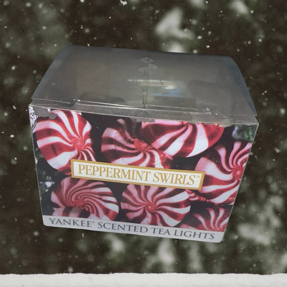 Yankee Candle Peppermint Swirls Tea Light Partial Box 6 Pack Retired HTF Vintage